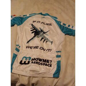 Mens XL Agile Elevate Sport Cycling Jersey Howmet Aerospace White & Blue Polyest